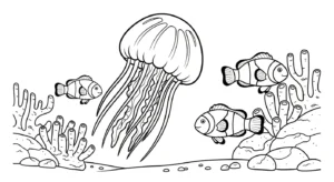coloriage Méduse pour enfant à imprimer
