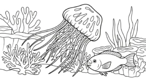 coloriage Méduse à imprimer pour enfant de 8 ans