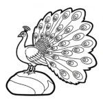 coloriage Paon et découpage à imprimer