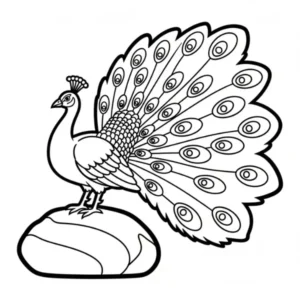 coloriage Paon et découpage à imprimer