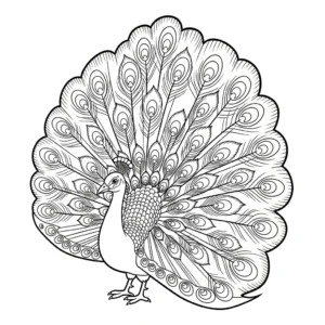 coloriage Paon pour enfant de 2 ans