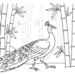 coloriage Paon pour enfant de 7 ans