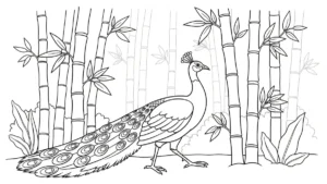 coloriage Paon pour enfant de 7 ans
