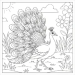 coloriage Paon et dessin a imprimer