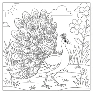 coloriage Paon et dessin a imprimer