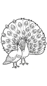 coloriage Paon pour enfant de 2 ans