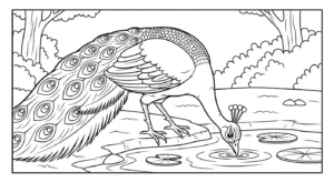 coloriage Paon et dessin a imprimer