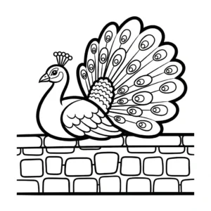 coloriage Paon et decoupage a imprimer gratuit