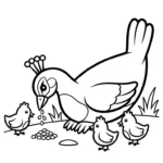 coloriage Paon de pour enfants