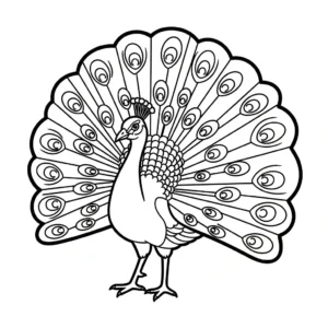 coloriage Paon pour enfant a imprimer gratuit