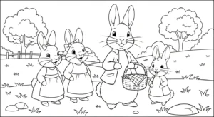 coloriage Peter Rabbit pour enfants a imprimer gratuit