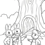 coloriage Peter Rabbit à imprimer pour enfant de 9 ans