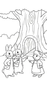 coloriage Peter Rabbit à imprimer pour enfant de 9 ans