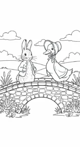 coloriage Peter Rabbit a imprimer pour enfant de 4 ans