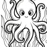 coloriage Pieuvre a dessiner et imprimer