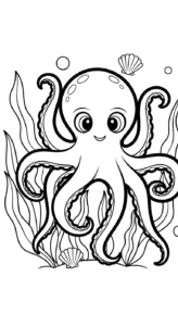 coloriage Pieuvre a dessiner et imprimer