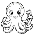 coloriage Pieuvre à imprimer pour enfant de 4 ans