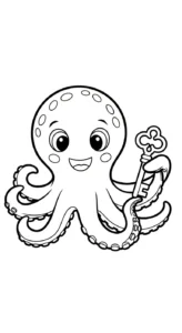 coloriage Pieuvre à imprimer pour enfant de 4 ans