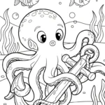coloriage Pieuvre pour bebe a imprimer