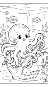 coloriage Pieuvre pour bebe a imprimer
