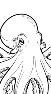 image pour coloriage Pieuvre enfant
