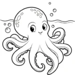 coloriage Pieuvre pour enfant à imprimer