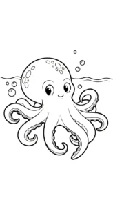 coloriage Pieuvre pour enfant à imprimer