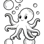 imprimer coloriage Pieuvre pour enfant