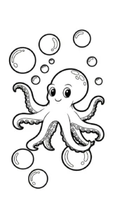 imprimer coloriage Pieuvre pour enfant