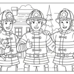 image pour coloriage Pompier enfant