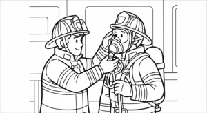 coloriage Pompier d