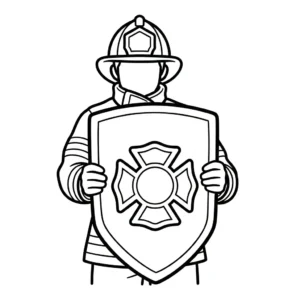 coloriage Pompier et decoupage a imprimer gratuit