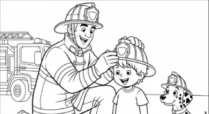 coloriage Pompier et dessin a imprimer