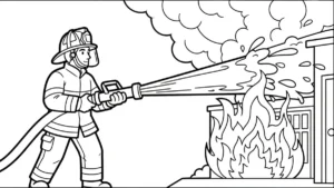coloriage Pompier à imprimer gratuitement