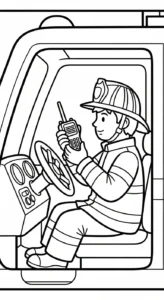 coloriage Pompier et apprentissage