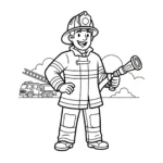 coloriage Pompier à imprimer gratuitement