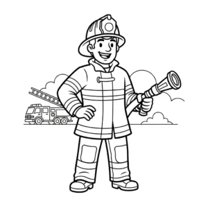 coloriage Pompier à imprimer gratuitement