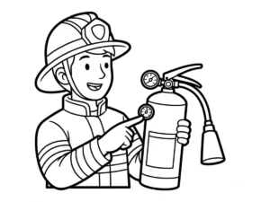 coloriage Pompier et decoupage a imprimer gratuit