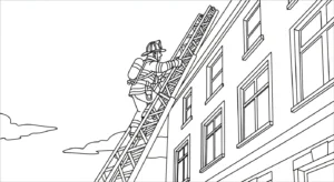 coloriage Pompier a telecharger