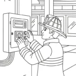 coloriage Pompier et decoupage a imprimer gratuit
