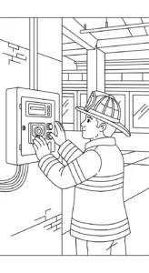 coloriage Pompier et decoupage a imprimer gratuit