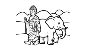 coloriage Siddhartha Gautama pour enfants à télécharger