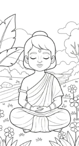 coloriage Siddhartha Gautama à imprimer pour enfant de 10 ans
