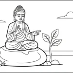 coloriage Siddhartha Gautama à imprimer kawaii