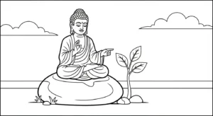 coloriage Siddhartha Gautama à imprimer kawaii