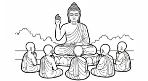 coloriage Siddhartha Gautama à imprimer kawaii
