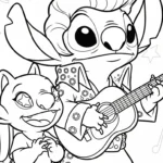 coloriage Stitch et Angel updated et découpage à imprimer