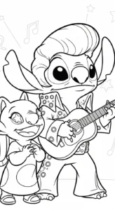 coloriage Stitch et Angel updated et découpage à imprimer