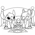 coloriage Stitch et Angel updated à imprimer pour enfants