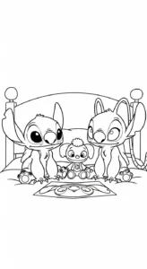 coloriage Stitch et Angel updated à imprimer pour enfants